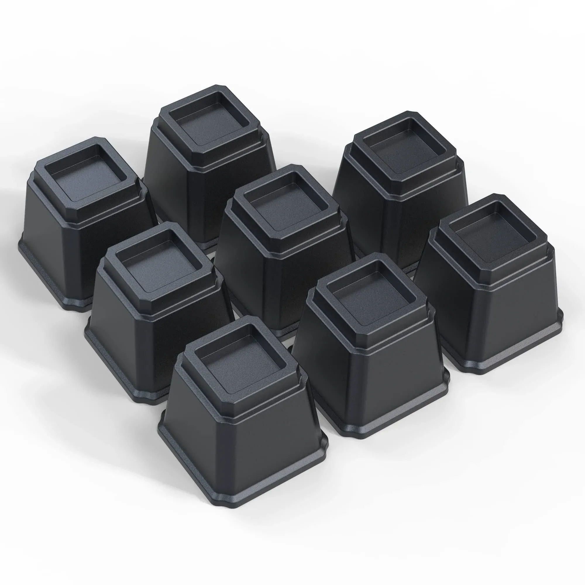 Bed Risers 1 Inch Heavy Duty, Furniture Risers for Bed Frame, Couch, Desk, Chair, Lifts Up to 1,500 lb, Set of 8, Black