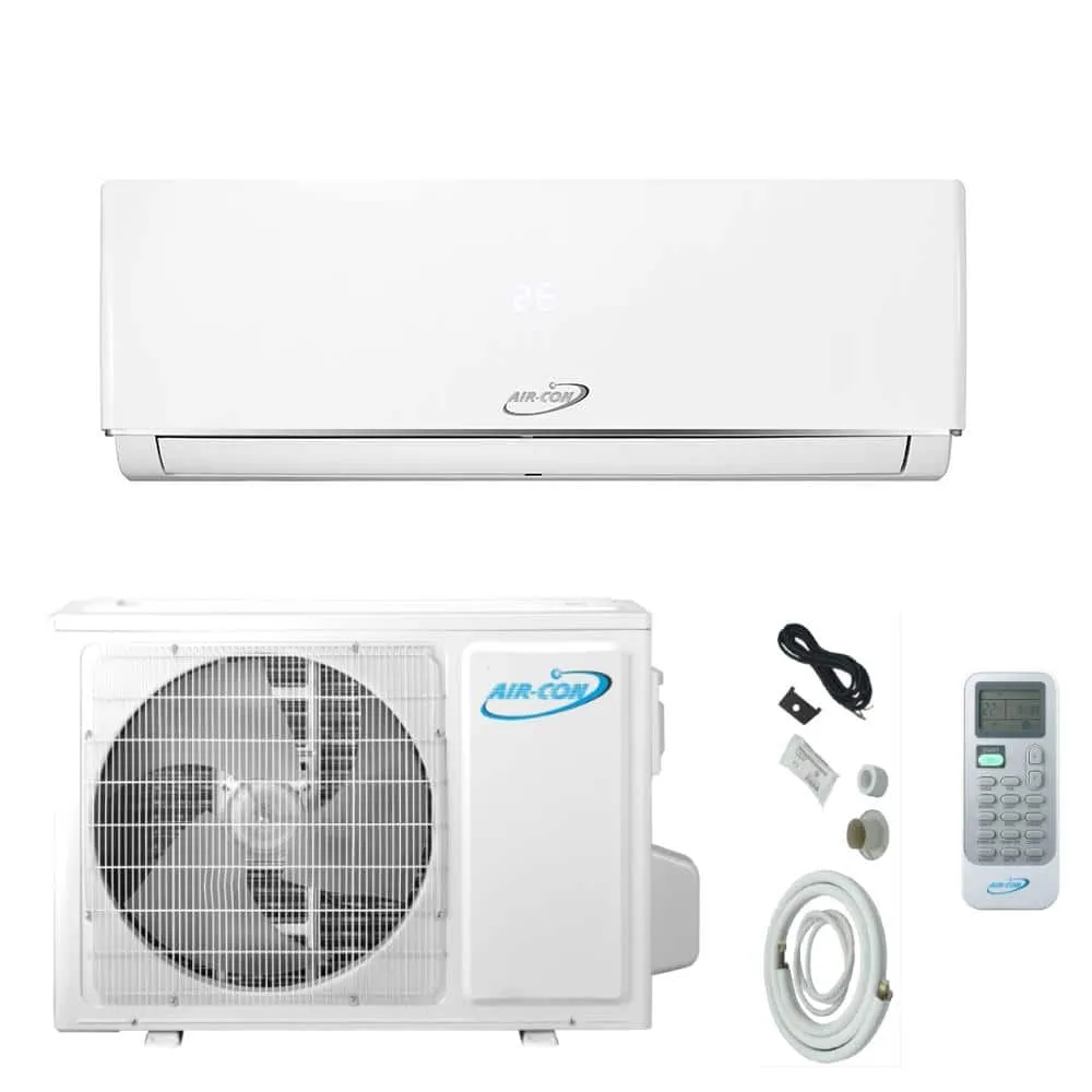 Air-Con Serene Series 18,000 BTU 17.6 SEER Single Zone Ductless Mini-Split Heat Pump System