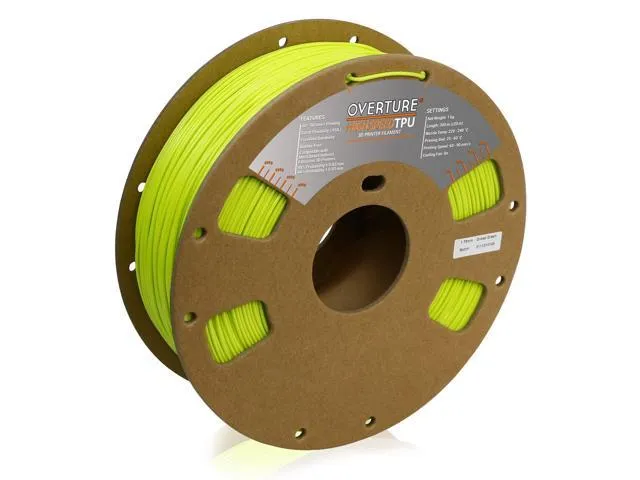 OVERTURE TPU High Speed Filament 1.75mm Flexible 95A TPU Roll, 3D Printer Filament,Dimensional Accuracy +/- 0.02 mm, Fit Most FDM Printer(HS TPU Grass Green)