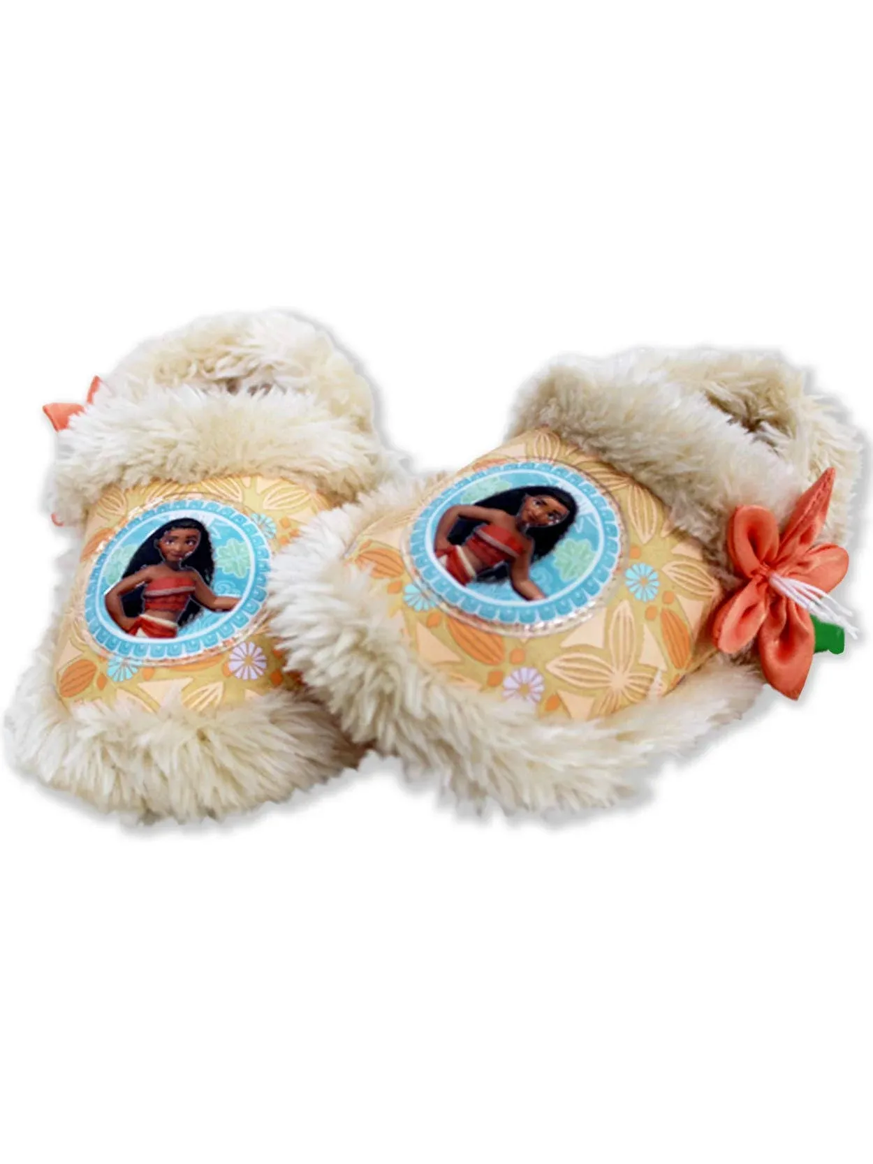 Disney Moana Toddler Girl's Plush A-Line Slippers with Faux Fur