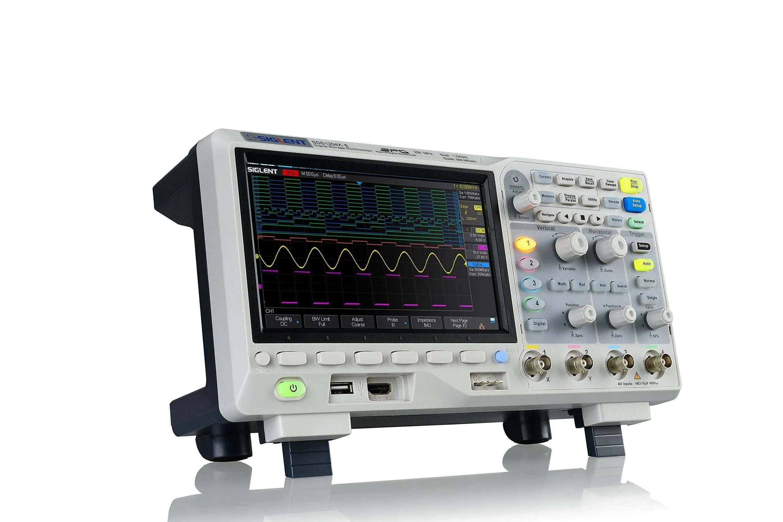 Siglent Technologies SDS1104X-E 100Mhz Digital Oscilloscope 4 Channels Standard Decoder, Grey