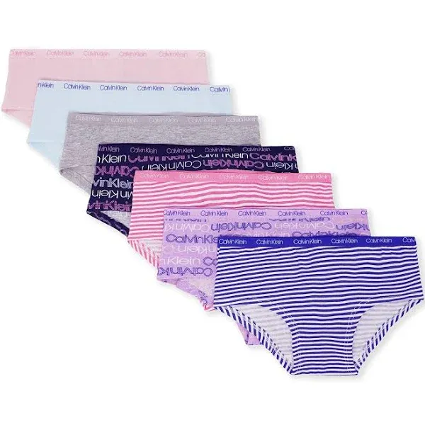 Calvin Klein Girls' Little Modern Cotton Hipster Panties, 7 Pack