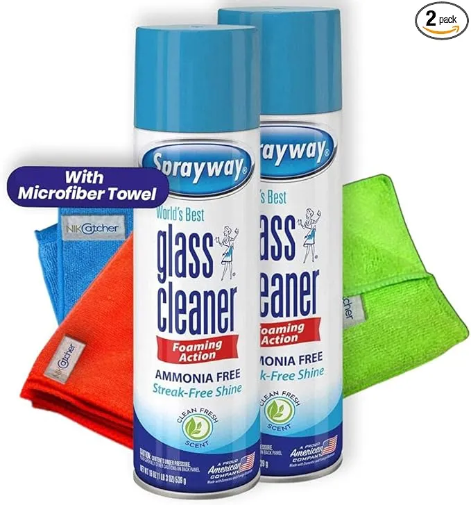 Nik-Less NikCatcher Bundle: Sprayway Glass Cleaner Bundle with NikCatcher ...