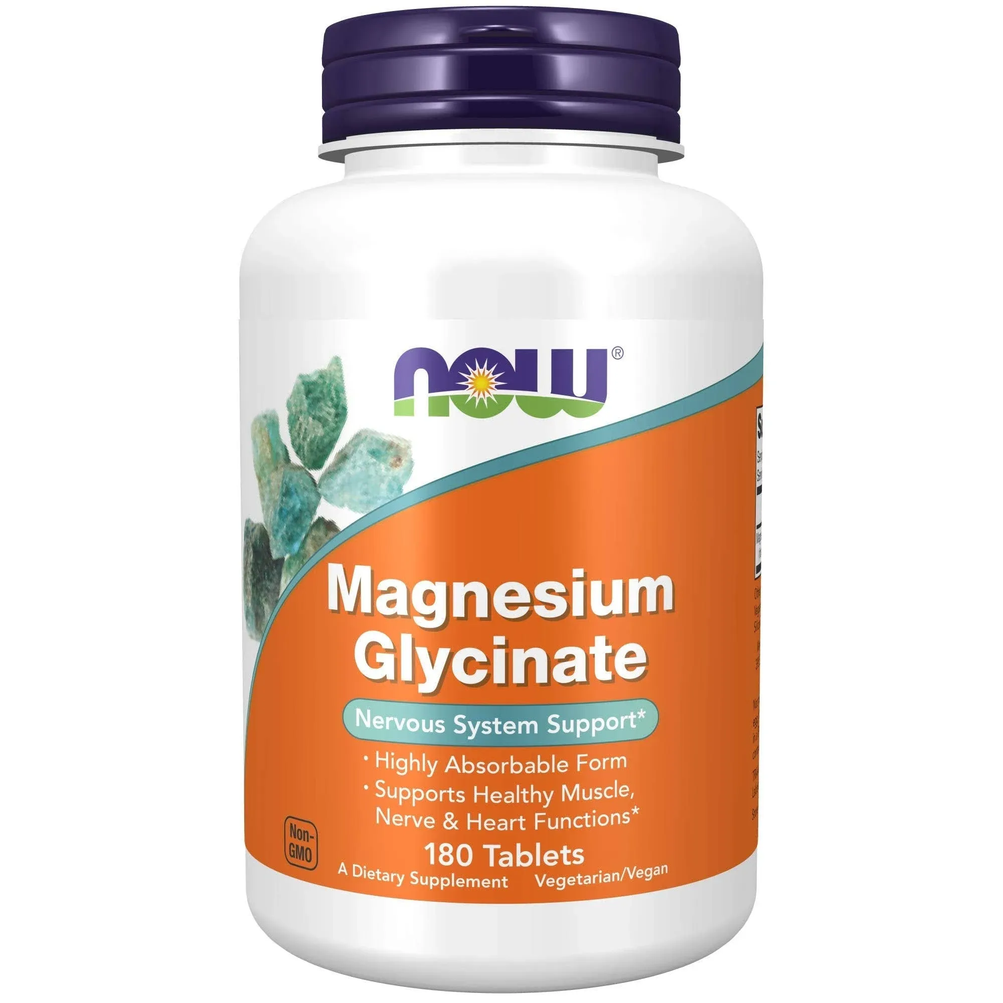 NOW Foods Magnesium Glycinate with BioPerine 180 Veg Capsules