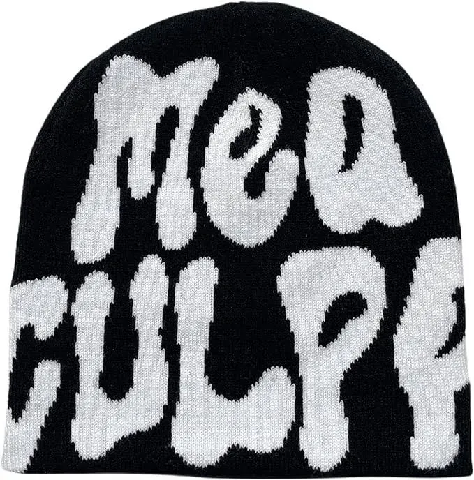 Beanies for Women Men,Women Beanie Skull Hat,MEA Culpa One Size, Black 