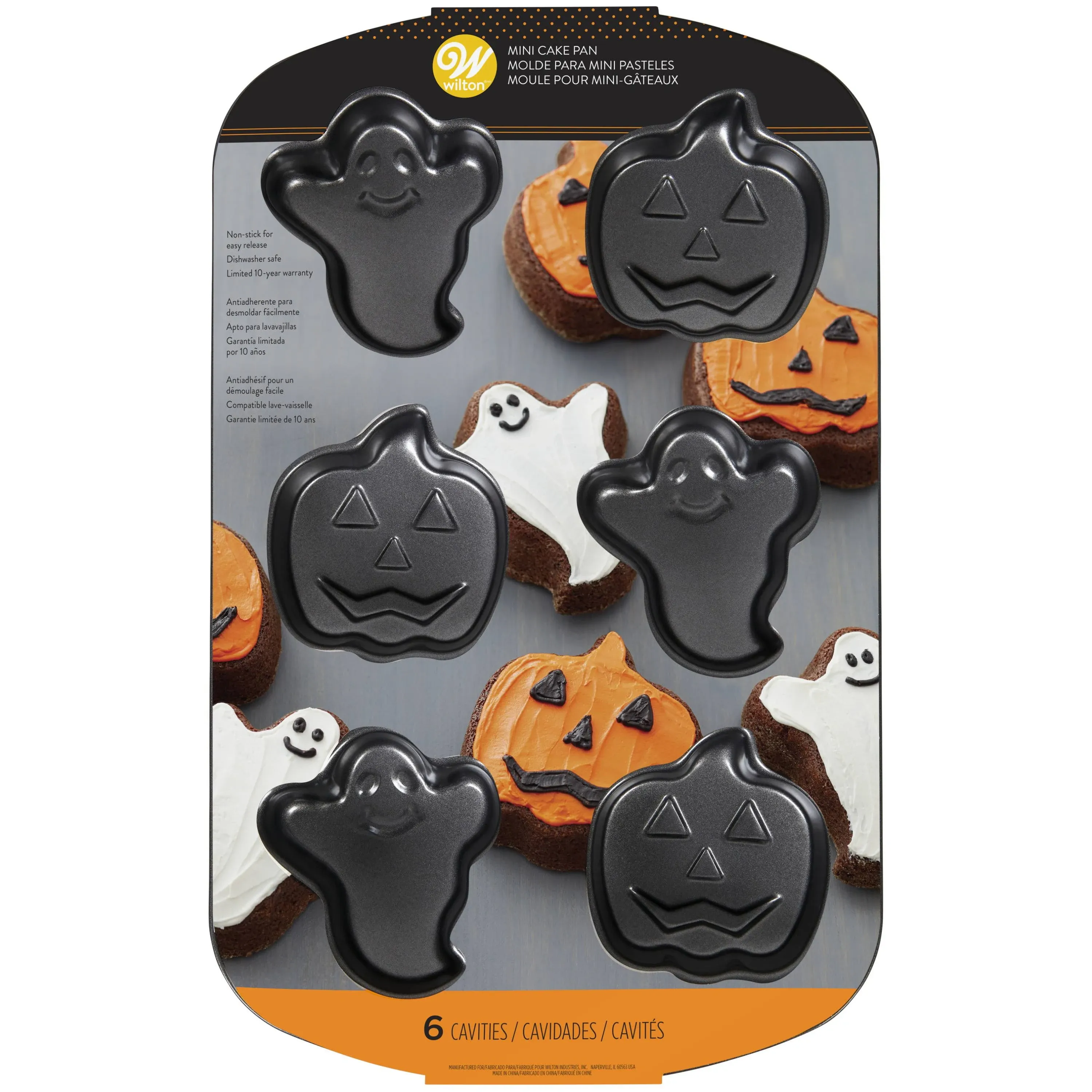 Wilton Halloween Ghost and Pumpkin Mini Cake Pan (6-cavity)