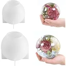 4.7'' & 4''Large Sphere Resin Molds, 2 Pcs Ball Shape Silicone Molds, One-Piece 3D Seamless Globe Epoxy Resin Molds, Large Sphere Resin Casting Mould for DIY Crafts,Flower Keepsakes, Home Decor4.7'' & 4''Large Sphere Resin Molds, 2 Pcs Ball Shape Silic…