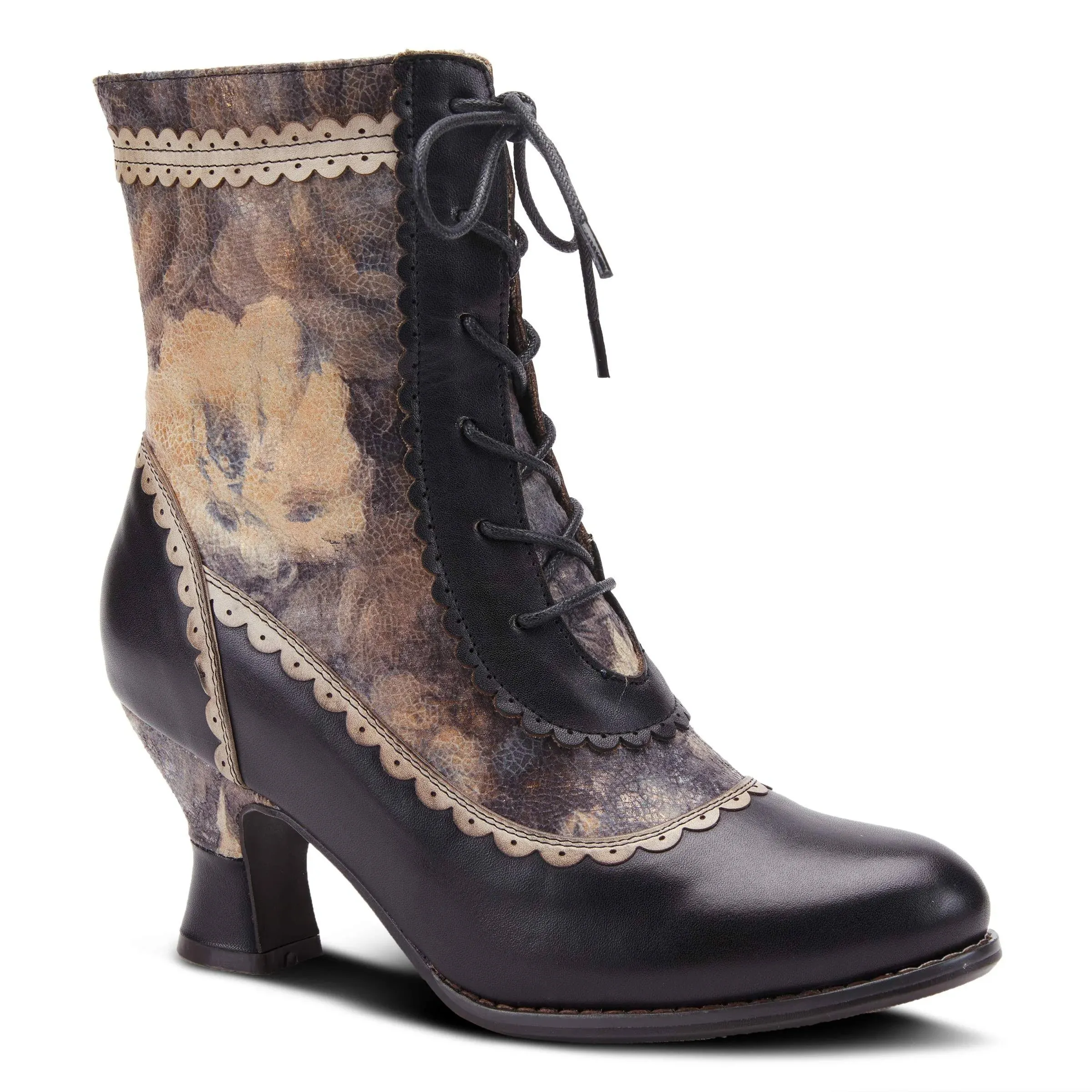 L'Artiste by Spring Step Leather Ankle Boots - Bewitch-Floral