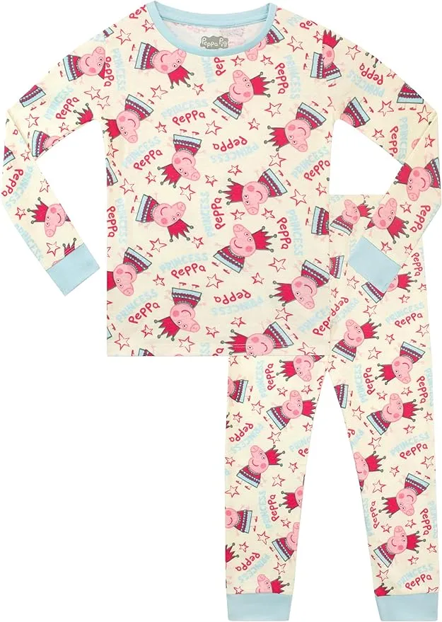 Peppa Pig Girls Short Sleeve Pajamas Sizes 2T-8