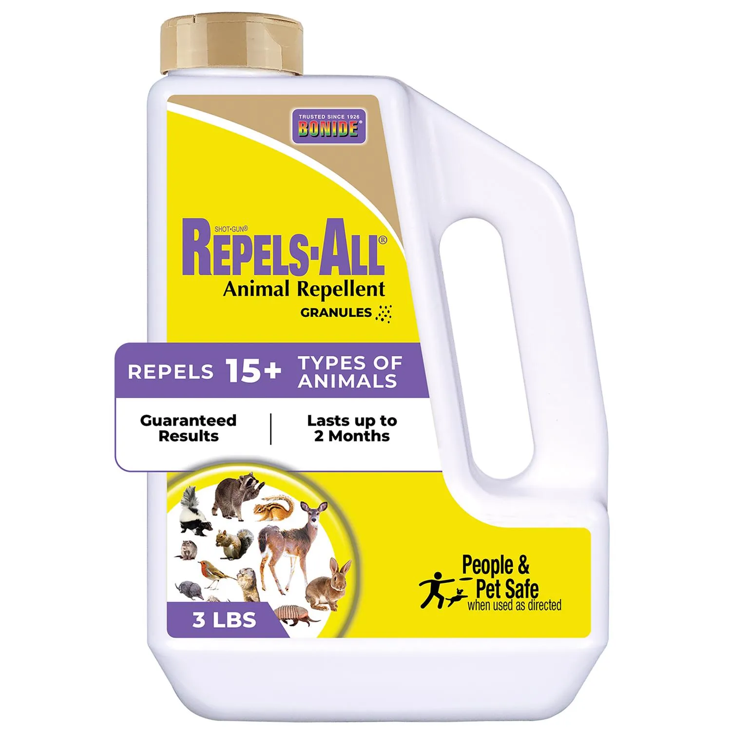 Bonide 23614 Repels-All Deer, Rabbit & Animal Repellent Granules, Ready-to-Use on Lawn & Garden, 3 Lbs. - Quantity 1