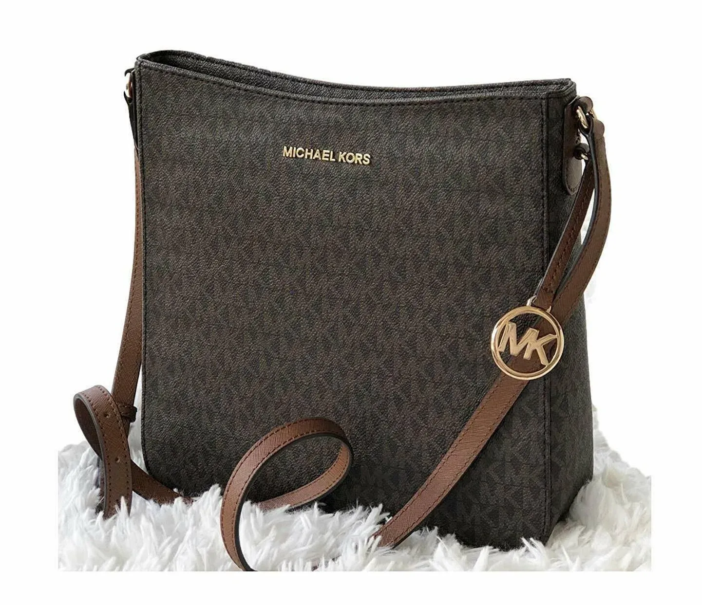 Michael Kors Large Messenger Crossbody Bag Brown