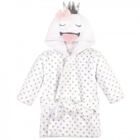 Hudson Baby Plush Animal Face Bathrobe, Swan