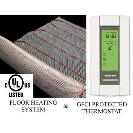 70 Sqft Warming Systems 120V Electric Floor Heating Mat with GFCI Programmable Thermostat