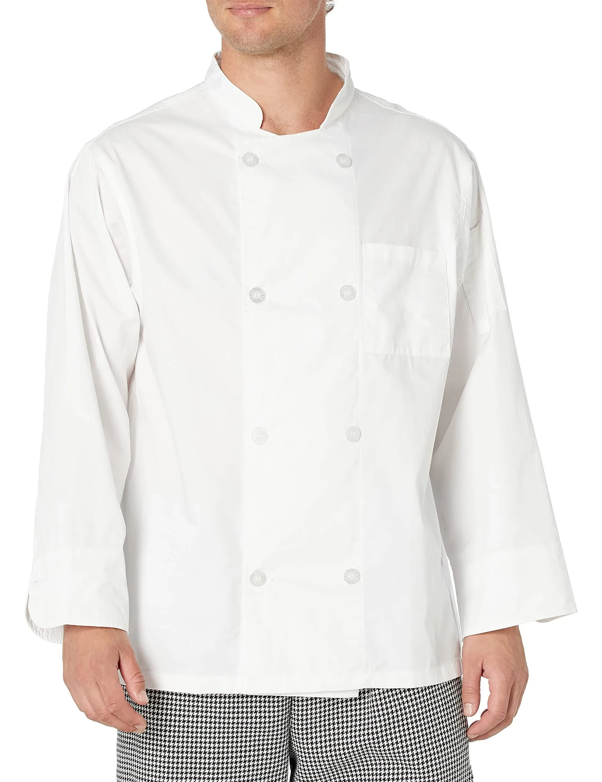 Chef Code Chef Coat with 8 Pearl Buttons, Double Breasted Front Cc118, Men's ...