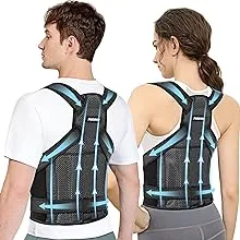 Back Brace Posture Corrector for Women & Men: Adjustable Full Back Support, Shoulder Straightener, Upper & Lower Back Pain Relief - Scoliosis, Hunchback, Hump, Thoracic, Spine Corrector (Medium)