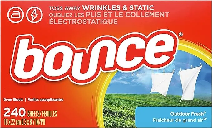 Bounce Dryer Sheets Laundry Fabric Softener, Outdoor Fresh, 240 Count