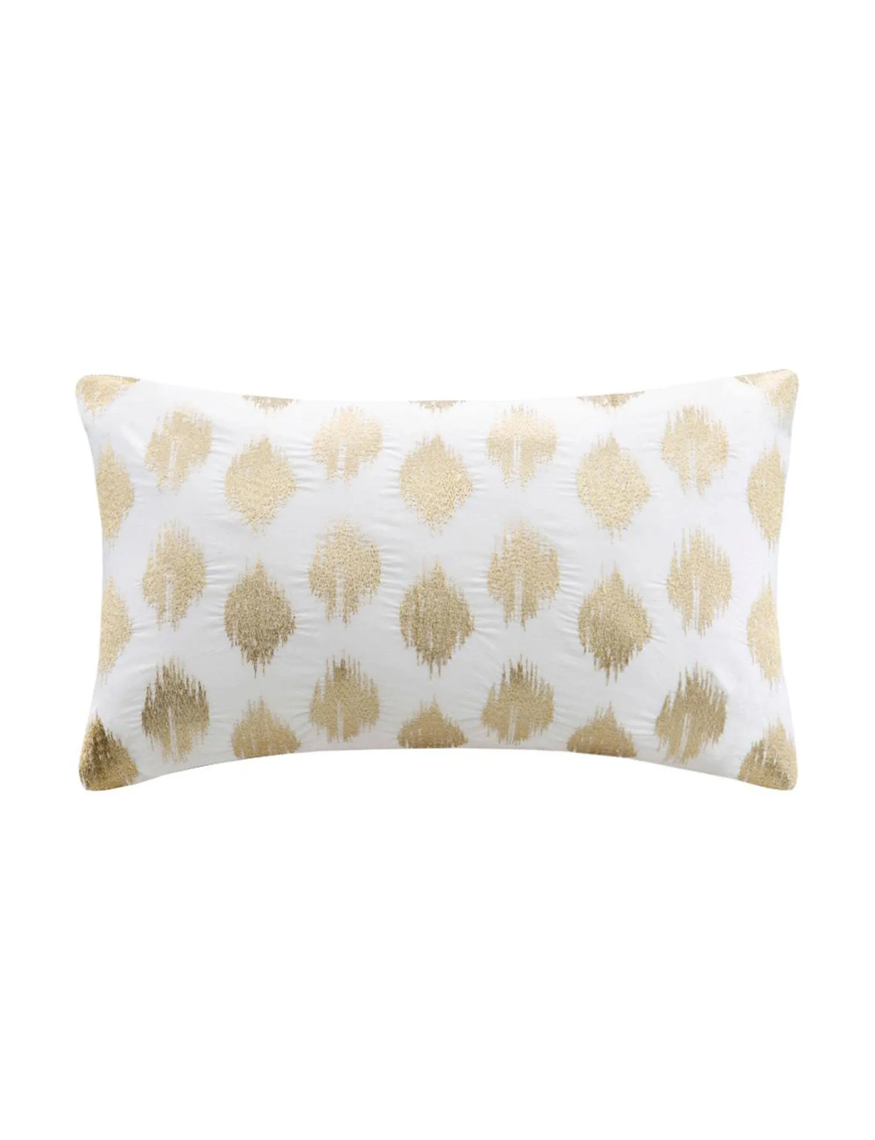 INK+IVY Nadia Dot Metallic Embroidery Oblong Pillow, Silver