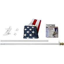 Annin American Flag and Spinner Flagpole Set, 6 ft. Aluminum Pole, LED