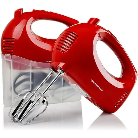 5-Speed Ultra Power Hand Mixer with Free Storage Case, Red