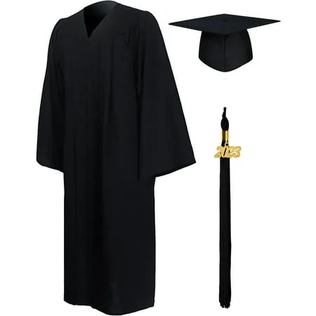 GraduationMall Matte Graduation Gown Cap Tassel Set