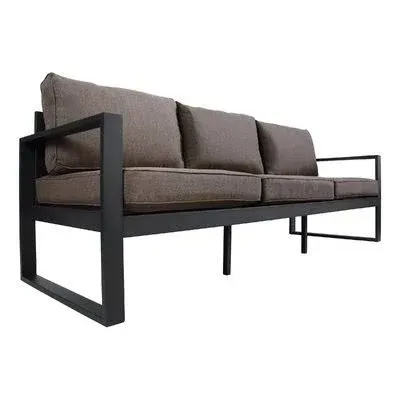 Real Flame Baltic Outdoor 3-Seat Sofa, Black