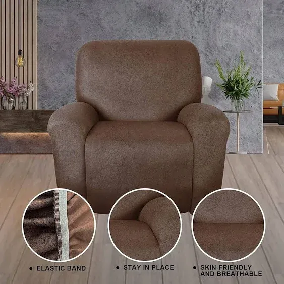 ANARACHON Leather Like Recliner Chair Covers 4 Pieces Lazy Boy Recliner Cover for Recliner Chair