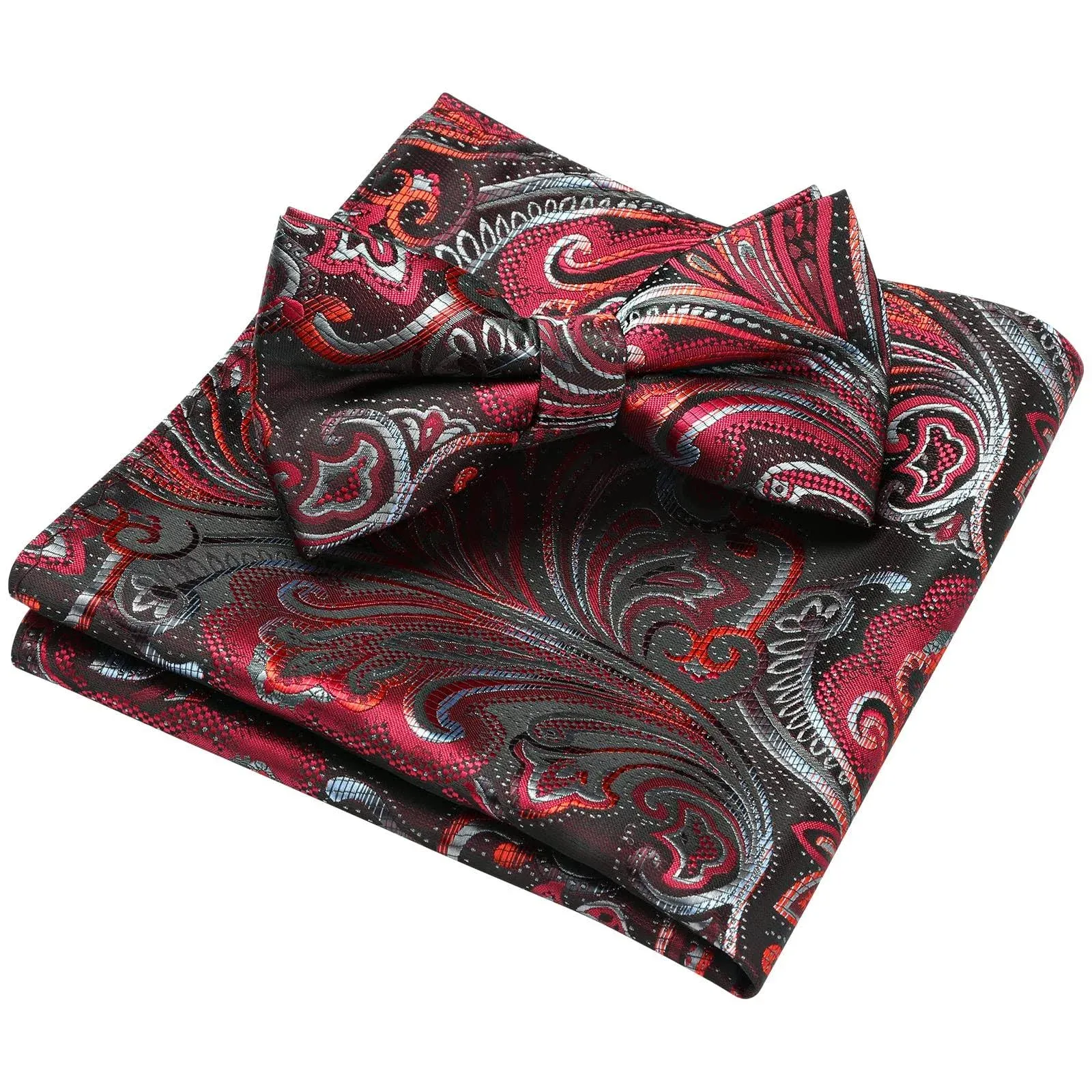 Bow Ties for Men Pre-tied Paisley Bow Ties Pocket Square Set Men&#039;s Bowtie Weddin