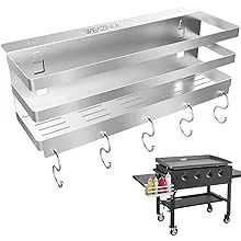 Weazinck Stainless Steel Griddle Caddy for 28&#034;/36&#034; Blackstone Griddles, with an 