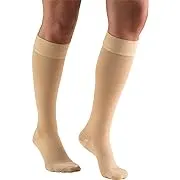 Truform 20-30 mmHg Compression Stockings for Men and Women, Knee High Length, Dot Top, Closed Toe, Beige, 3X-Large