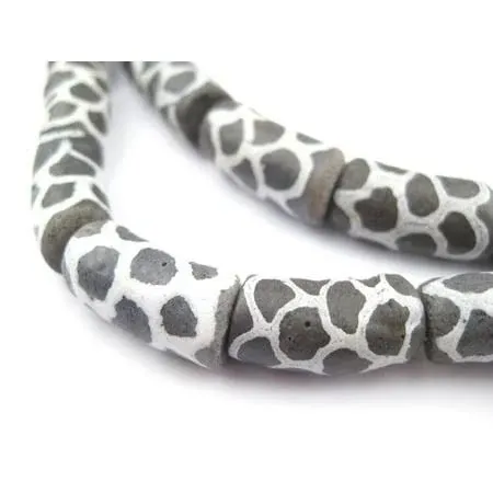 Black Giraffe Krobo Powder Glass Beads