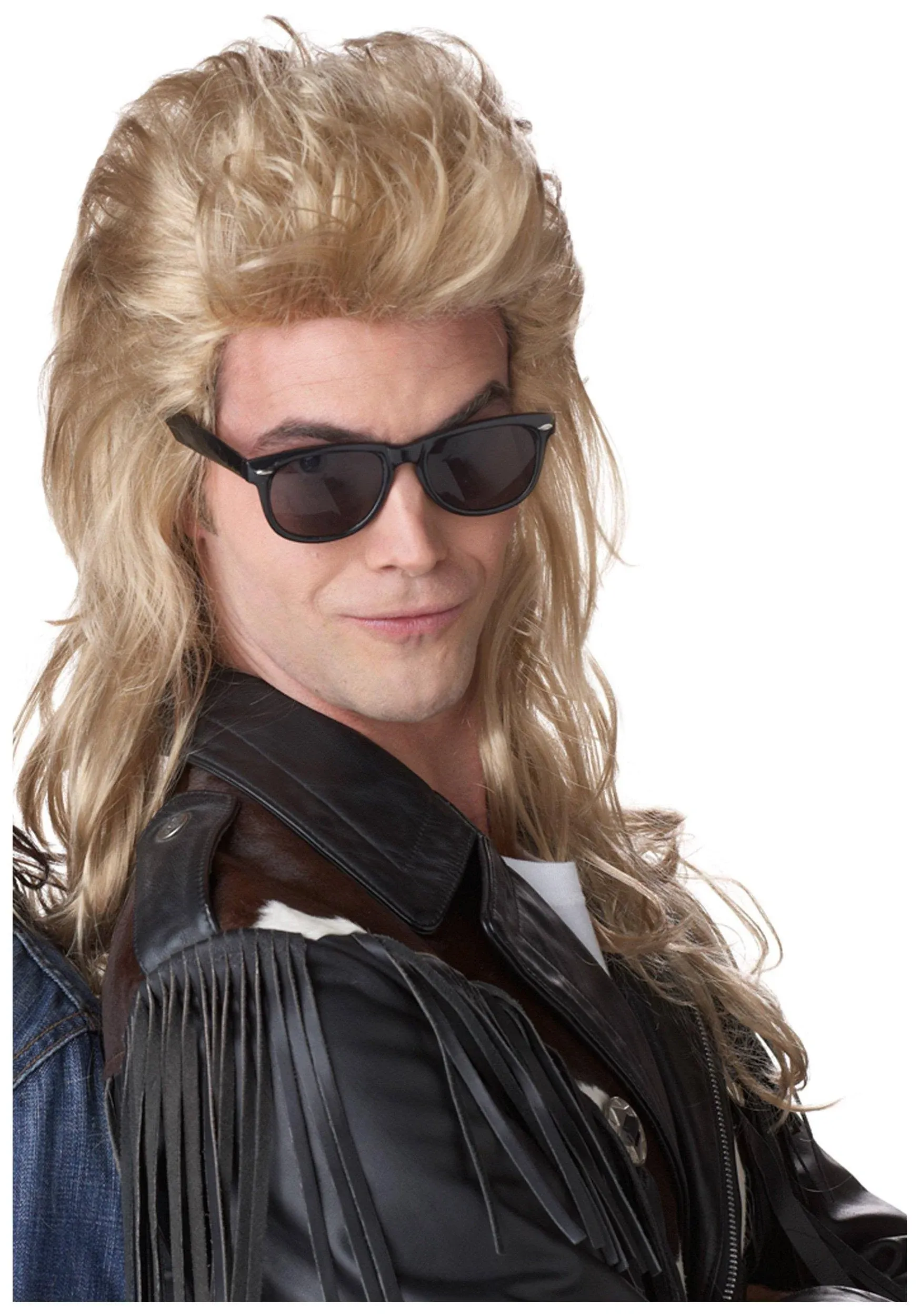 80&#039;s Rock Mullet Halloween Costume Wig (Blonde)