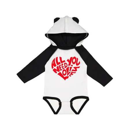 Inktastic All You Need is Love Red Heart Shape Gift Baby Boy or Baby Girl Long Sleeve Bodysuit