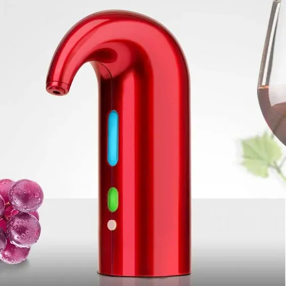 Electric Wine Aerator Pourer Portable One-Touch Wine Decanter and Wine Dispenser Pump for Red and White Wine Multi-Smart Automatic Wine Oxidizer Dispenser USB Rechargeable Spout Pourer