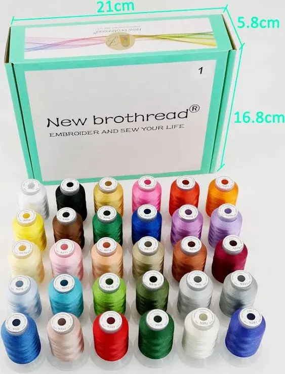 New Brothread 30 Colors Polyester Embroidery Machine Thread Kit