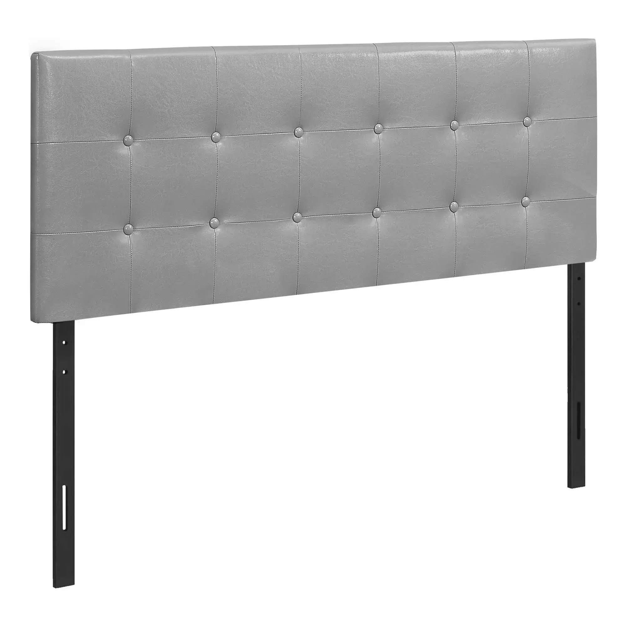 Bed, Headboard Only, Full Size, Bedroom, Upholstered, Pu Leather Look, Grey, Transitional