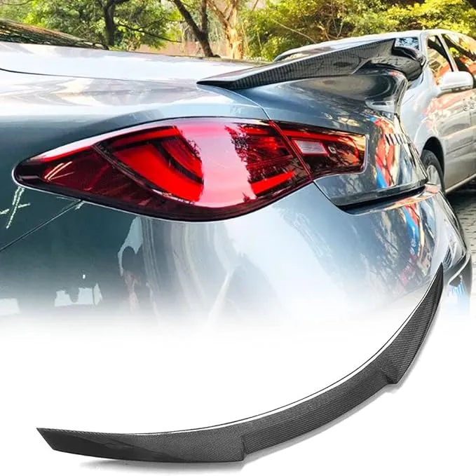 Real Carbon Fiber Rear Trunk Spoiler Wing For Infiniti Q60 Q60S Coupe 2016-2022