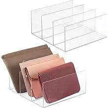 mDesign Plastic Divided Purse Storage Organizer for Closets