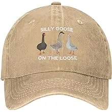 Funny Silly Goos Hat Silly Goose On The Loose Hat for Men Baseball Hat Vintage Cap NaturalFunny Silly Goos Hat Silly Goose On The Loose Hat for…