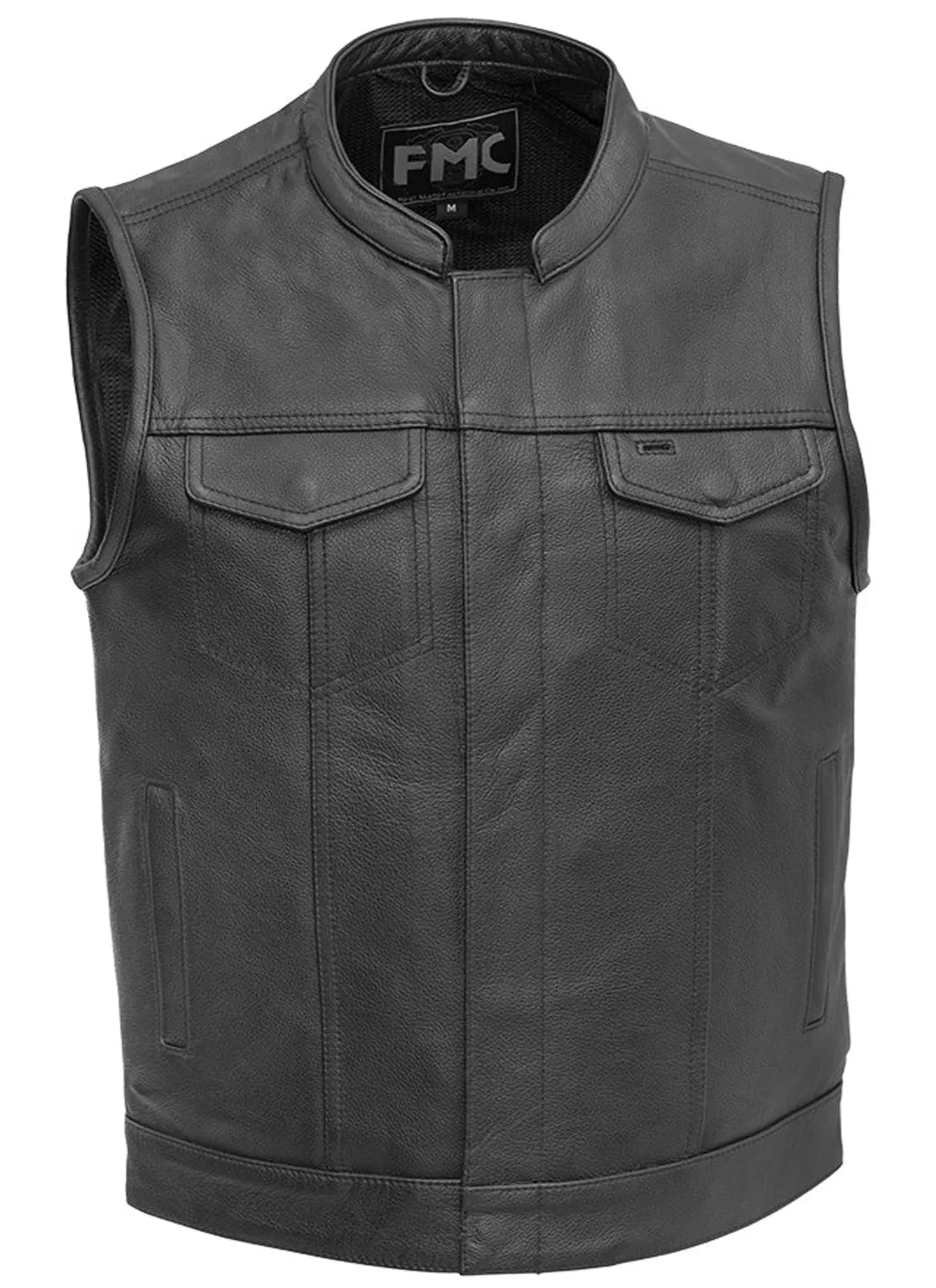 First Mfg Co - Hotshot - Men's Motorcycle Biker Riding Black Leather Vest