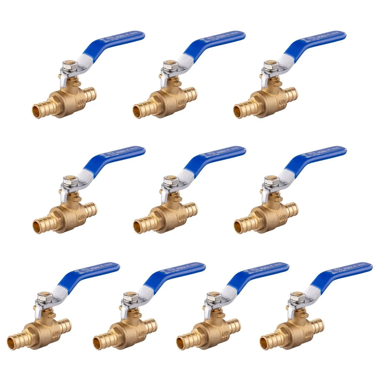 10 PCS EFIELD 1/2 Inch Crimp Pex Brass Full Port Shut-off Ball Valve for Plum...