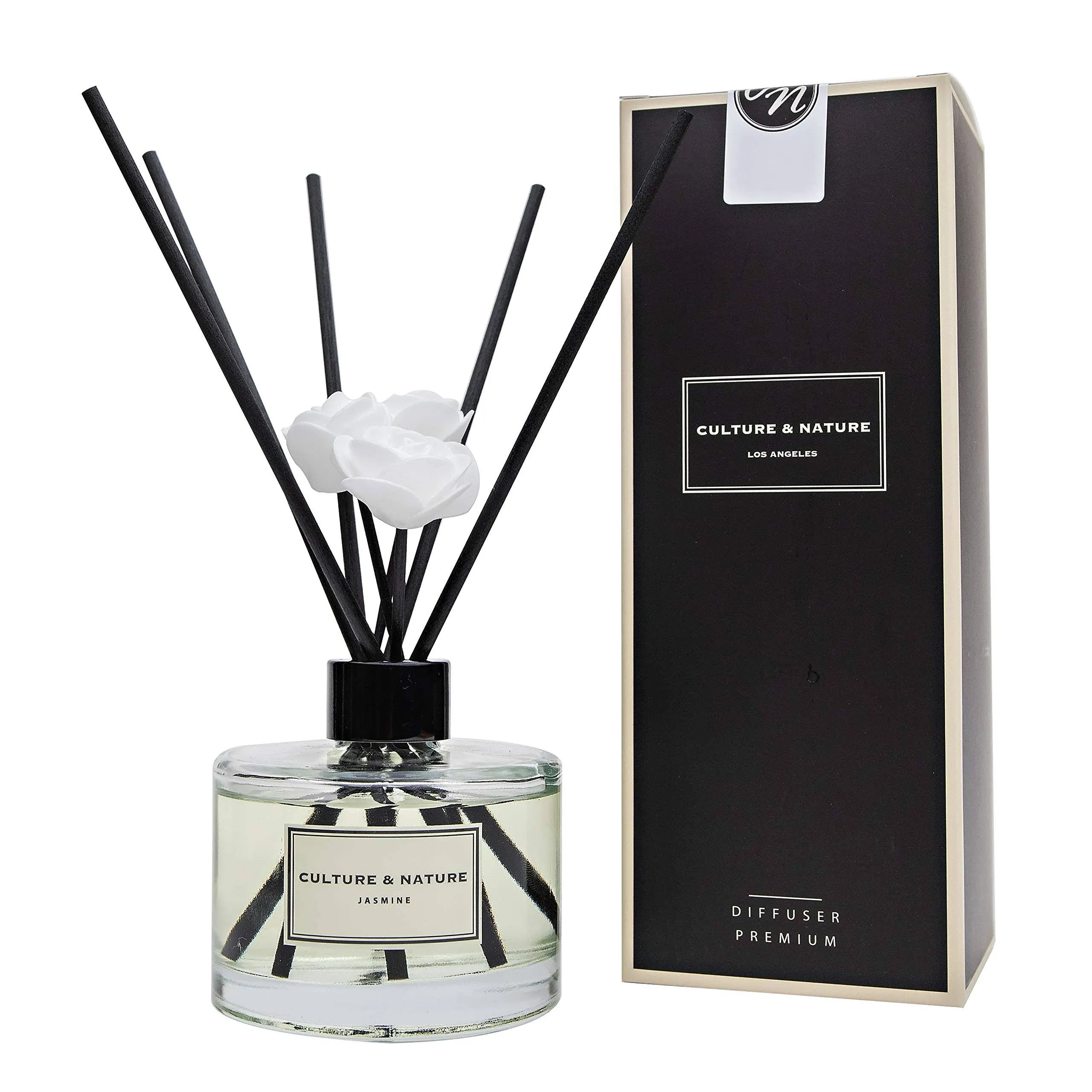 Culture & Nature Reed Diffuser 6.7 oz (200ml) Jasmine Scented Reed Diffuser Set