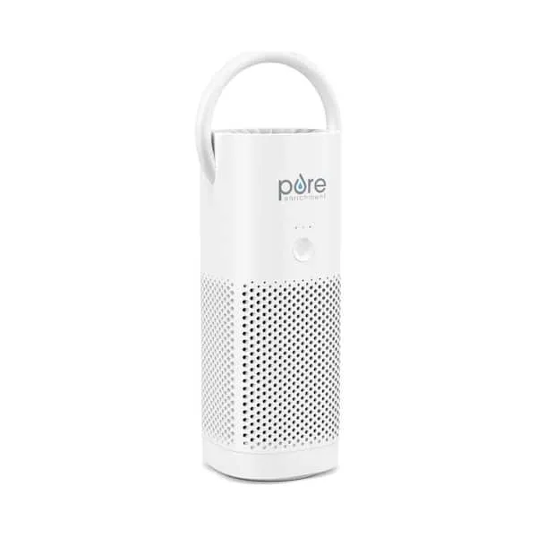 Pure Enrichment PureZone Mini Portable True HEPA Air Purifier in White PEPERSAP