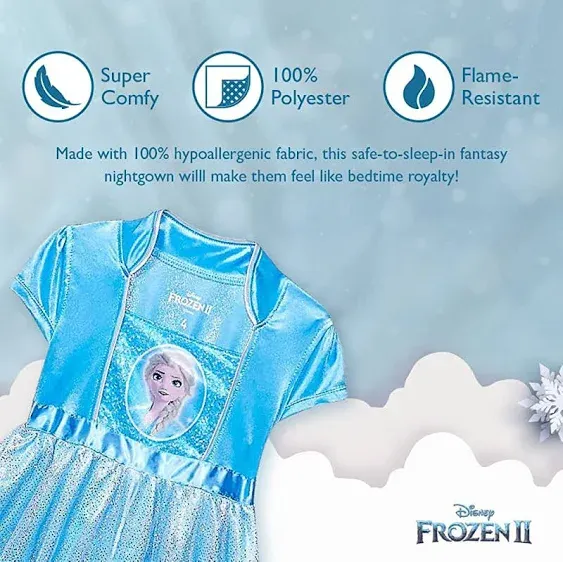 Disney Girls Frozen Fantasy Gown Nightgown Fantasy Elsa 4T