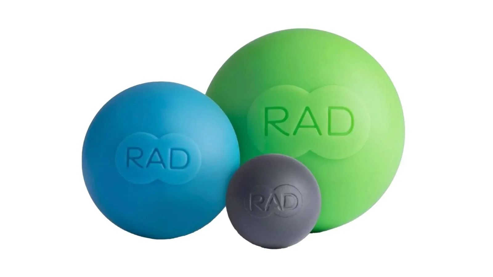 RAD Rounds/Set of 3 Massage Balls/Eco Friendly Silicone/for Jaw, Hands and Plantar Fasciitis Myofascial Release, Mobility and Recovery