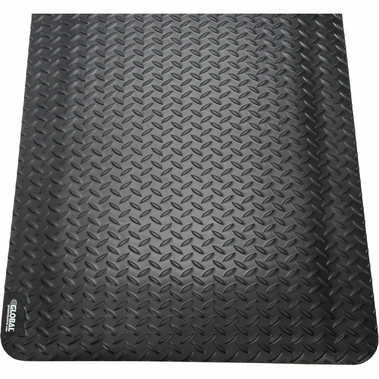 Global Industrial Diamond Plate Ergonomic Mat 15/16" Thick 24"x36" Black