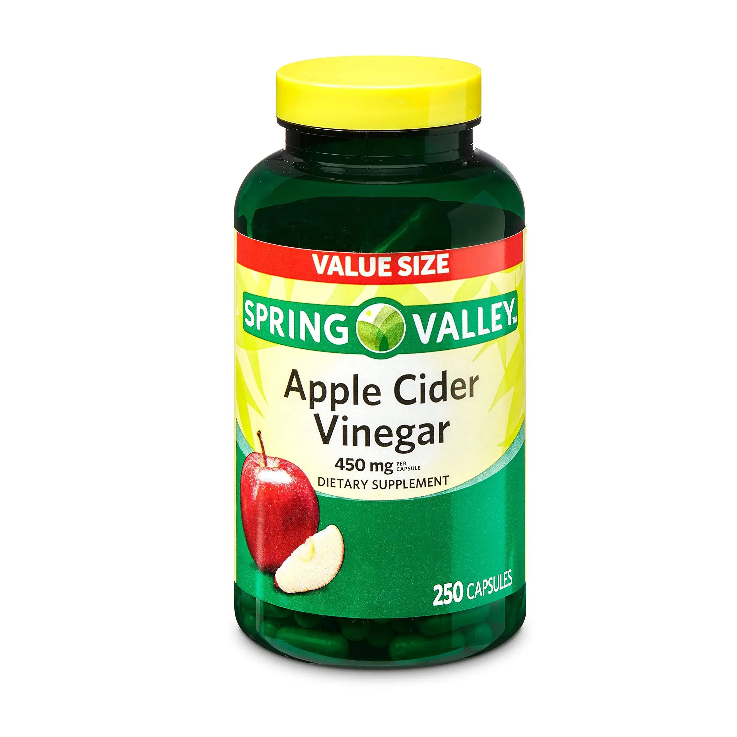 Spring Valley Apple Cider Vinegar Dietary Supplement Value Size, 450 mg, 250 count