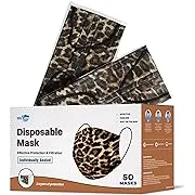 WeCare Disposable Face Mask, 3-Ply (50 Individually Wrapped) - Leopard