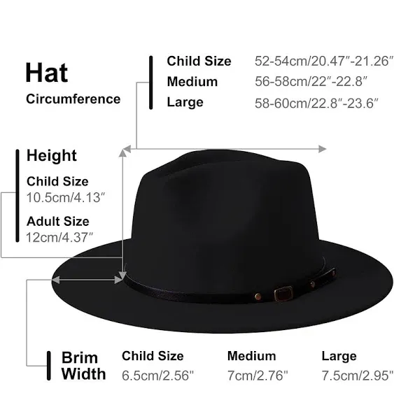 Wide Brim Fedora Hats for Women Men Two Tone Dress Hat Felt Panama Hat in Two Audlt Size