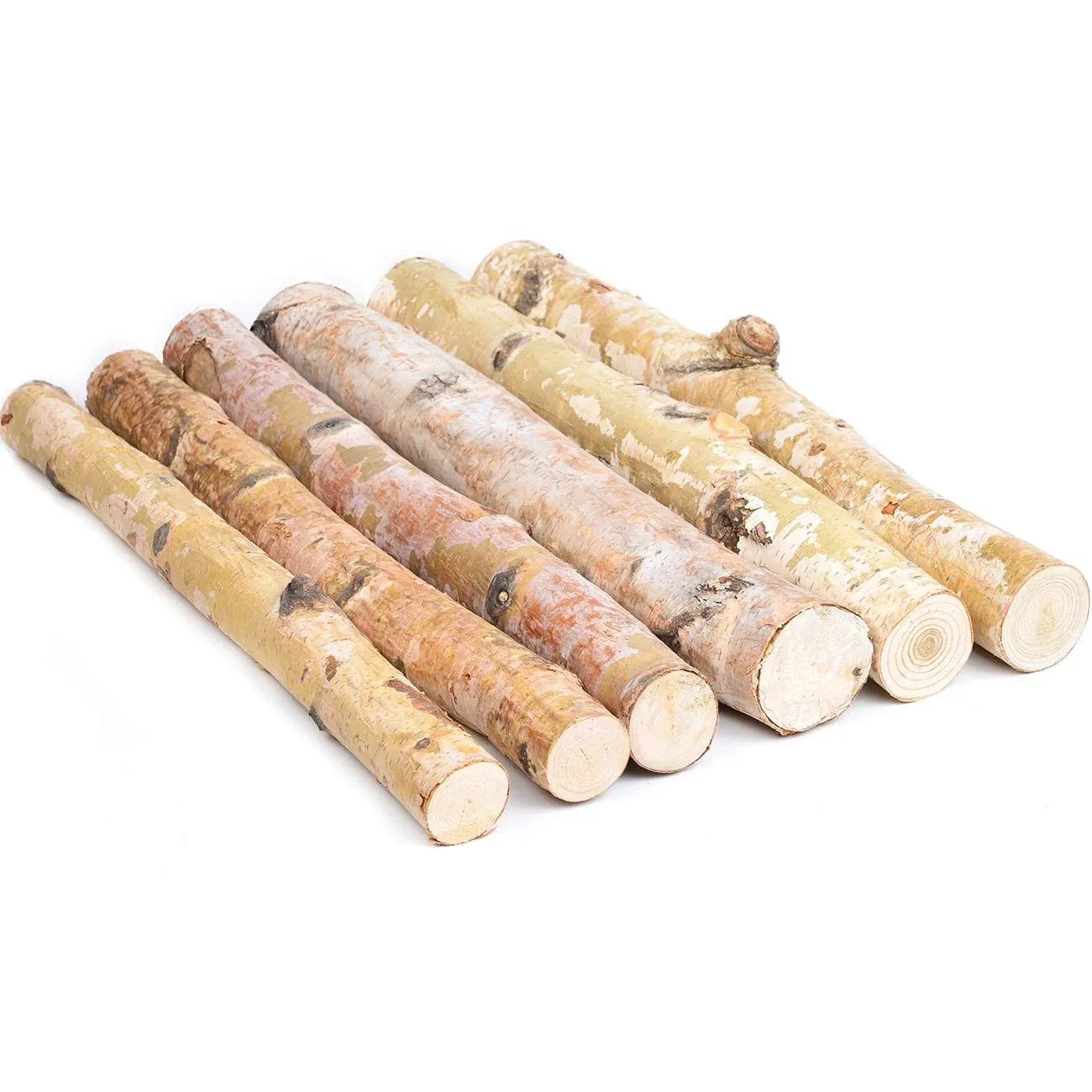 Kingcraft 6 Pack Small Birch Logs for Fireplace Unfinished Wood Crafts DIY Home ...