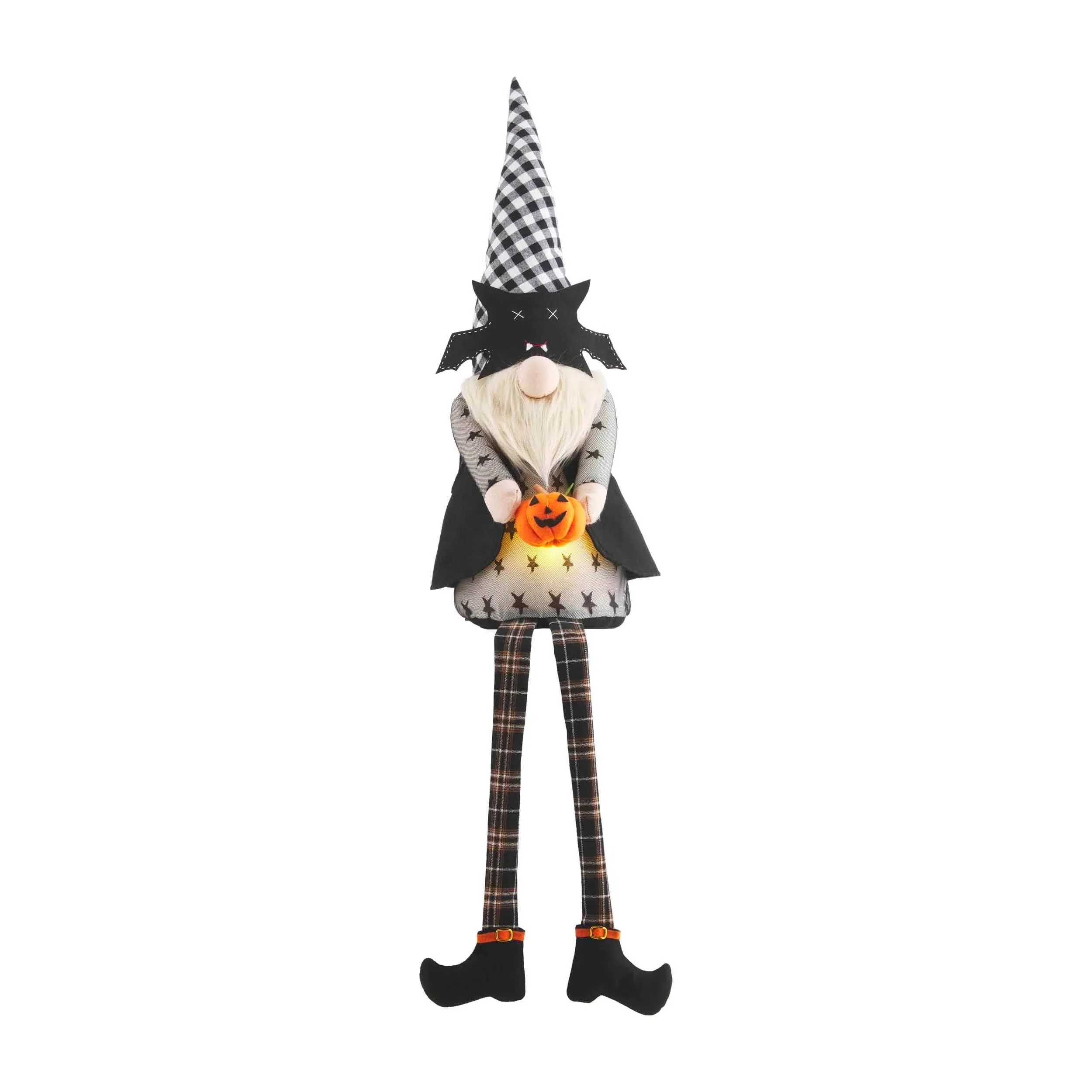 Mud Pie Extra Large Light-Up Dangle Leg Bat Gnome